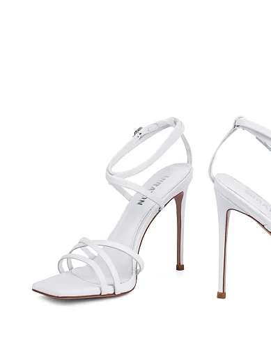 Женские босоножки MIRATON кожаные белые - фото 2 - Miraton