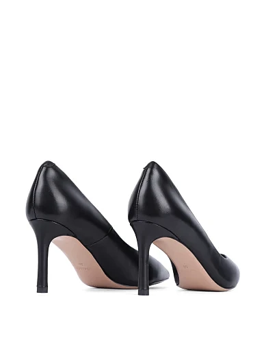 Женские туфли лодочки MiaMay кожаные черные - фото 4 - Miraton