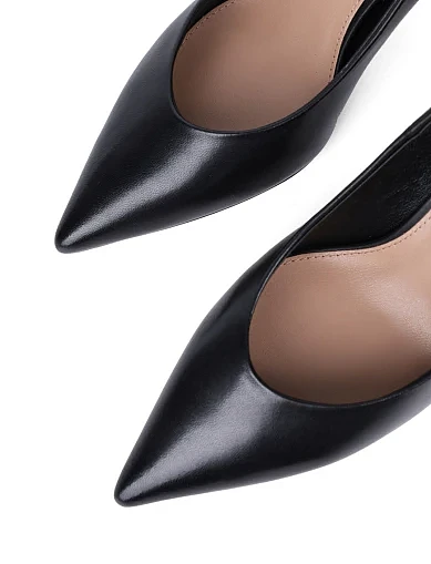 Женские туфли лодочки MiaMay кожаные черные - фото 5 - Miraton