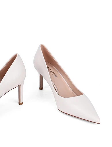 Женские туфли лодочки MIRATON кожаные белые - фото 2 - Miraton