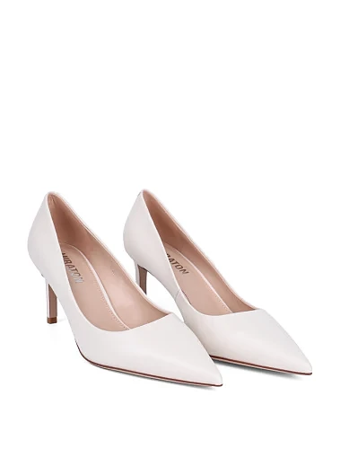 Женские туфли лодочки MIRATON кожаные белые - фото 3 - Miraton