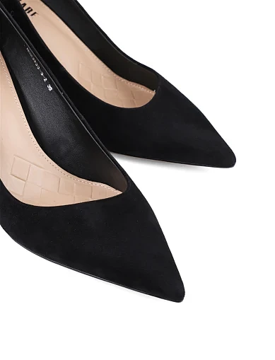 Женские туфли лодочки Attizzare велюровые черные - фото 5 - Miraton