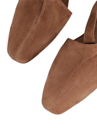 Женские балетки MIRATON велюровые бежевые - фото 5 - Miraton