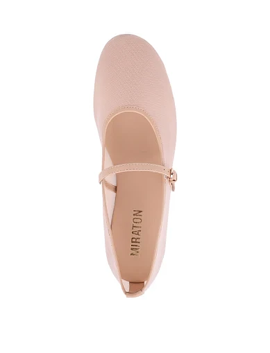 Женские балетки MIRATON из сетки бежевые - фото 3 - Miraton
