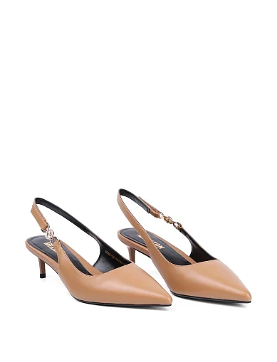 Женские туфли MIRATON кожаные бежевые - фото 2 - Miraton