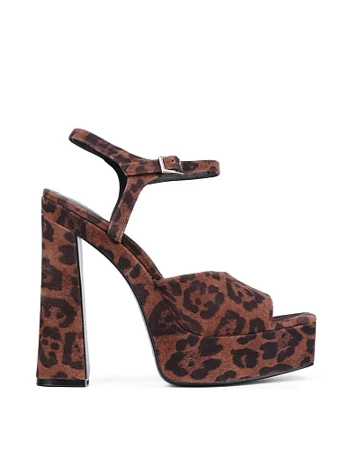 Женские босоножки MIRATON велюровые леопардовые - фото 1 - Miraton