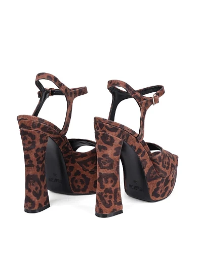 Женские босоножки MIRATON велюровые леопардовые - фото 4 - Miraton