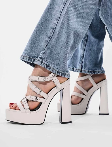 Женские босоножки MIRATON кожаные белые - фото 2 - Miraton