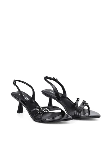 Женские босоножки MIRATON кожаные черные - фото 3 - Miraton