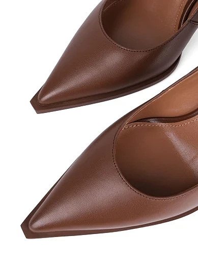 Жіночі туфлі MIRATON шкіряні коричневі (F392A-801-2) - фото 5 - Miraton