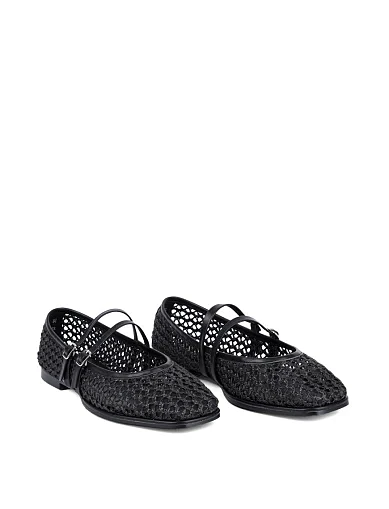 Женские балетки MIRATON кожаные черные - фото 3 - Miraton