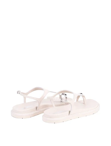 Женские сандалии MIRATON кожаные рисового цвета - фото 4 - Miraton