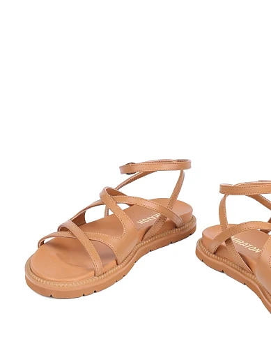 Женские сандалии MIRATON кожаные коричневые - фото 2 - Miraton