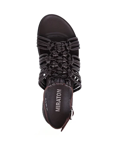 Женские сандалии MIRATON кожаные коричневые - фото 2 - Miraton