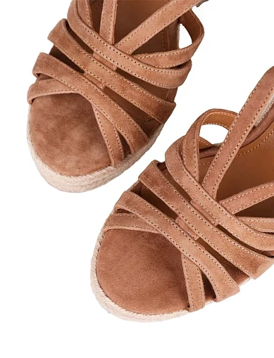 Женские босоножки MIRATON велюровые коричневые - фото 5 - Miraton