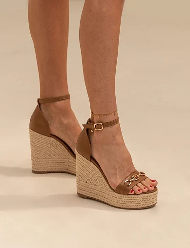 Женские босоножки MIRATON кожаные коричневые - фото 1 - Miraton