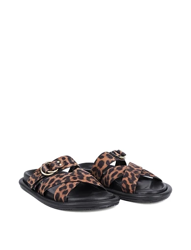 Женские шлепанцы MIRATON велюровые леопардовые - фото 3 - Miraton