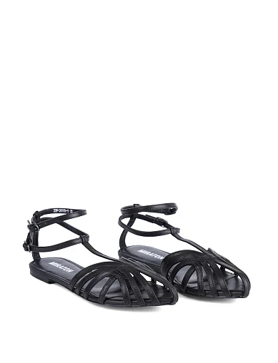 Женские сандалии MIRATON кожаные черные - фото 3 - Miraton