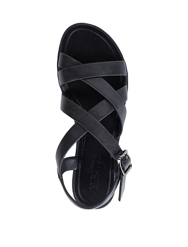 Женские сандалии MIRATON кожаные черные - фото 1 - Miraton