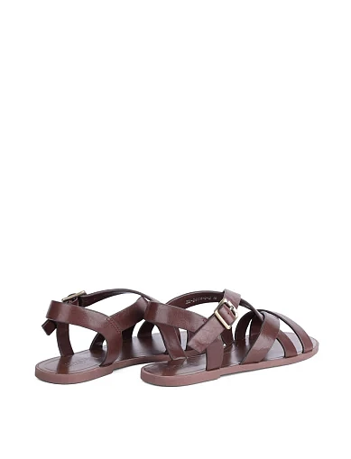 Женские сандалии MIRATON кожаные коричневые - фото 4 - Miraton