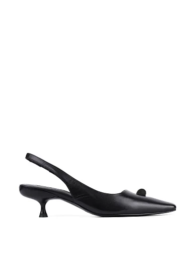 Женские туфли слингбеки MIRATON кожаные черные - фото 1 - Miraton