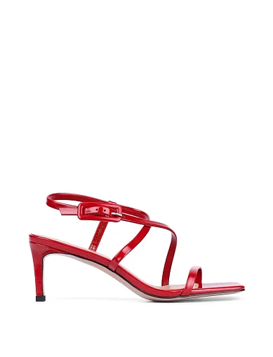 Женские босоножки MIRATON кожаные красные - фото 2 - Miraton