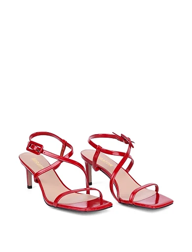 Женские босоножки MIRATON кожаные красные - фото 4 - Miraton