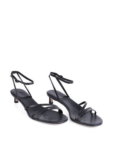 Женские босоножки MIRATON кожаные черные - фото 3 - Miraton