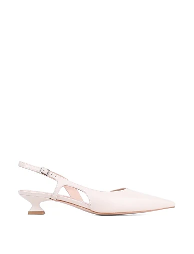 Жіночі туфлі слінгбеки MIRATON шкіряні рисового кольору (203-24107-02) - фото 1 - Miraton