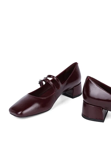 Жіночі туфлі Мері Джейн Attizzare з масляної шкіри бордові (208-24105-3-1) - фото 2 - Miraton