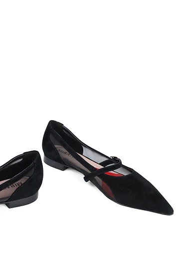 Жіночі балетки MIRATON велюрові чорні (208-329-15-1) - фото 2 - Miraton