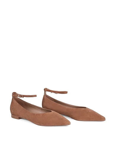 Жіночі балетки MIRATON велюрові бежеві (208-339-2A-3) - фото 2 - Miraton