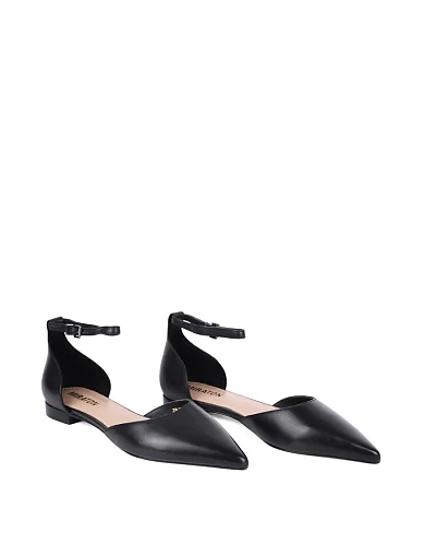 Женские балетки MIRATON кожаные черные - фото 3 - Miraton