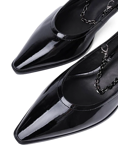 Женские туфли лодочки MIRATON из наплака черные - фото 5 - Miraton