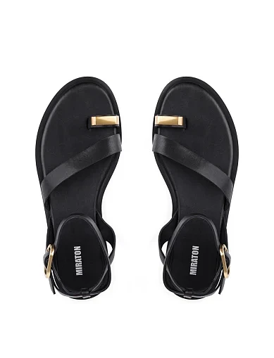 Женские сандалии MIRATON кожаные черные - фото 1 - Miraton