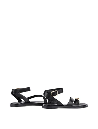 Женские сандалии MIRATON кожаные черные - фото 4 - Miraton