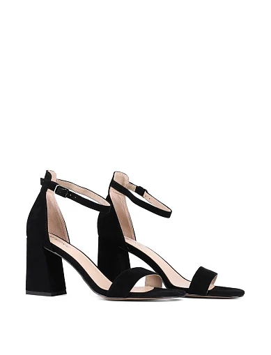 Женские босоножки Attizzare велюровые черные - фото 3 - Miraton