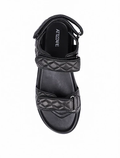 Женские сандалии Attizzare кожаные черные - фото 4 - Miraton