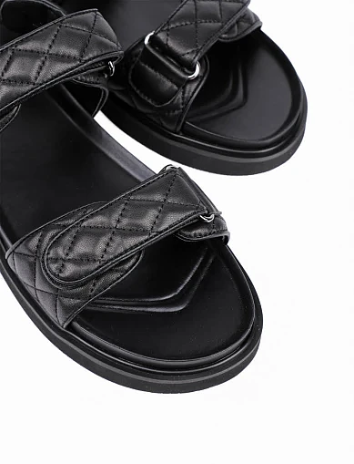 Женские сандалии Attizzare кожаные черные - фото 5 - Miraton