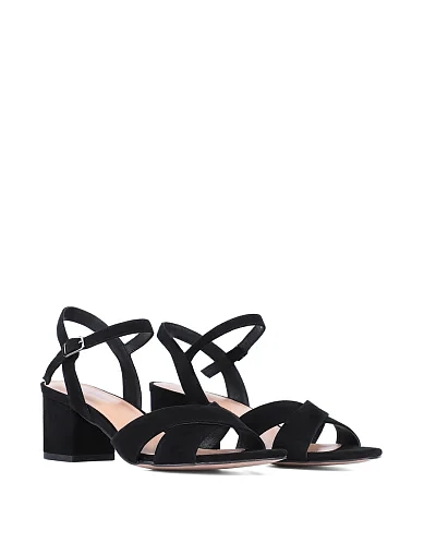 Жіночі босоніжки Attizzare велюрові чорні (JR850-6 SS25) - фото 2 - Miraton