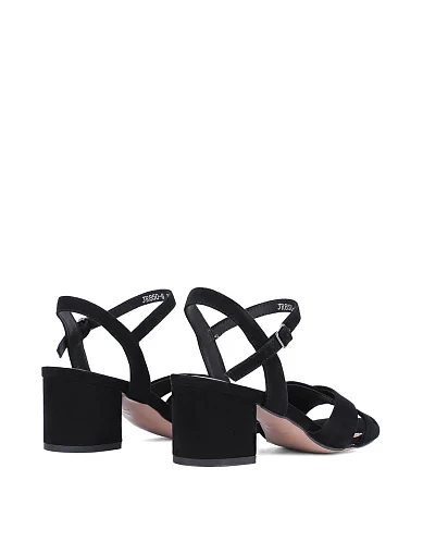 Жіночі босоніжки Attizzare велюрові чорні (JR850-6 SS25) - фото 3 - Miraton