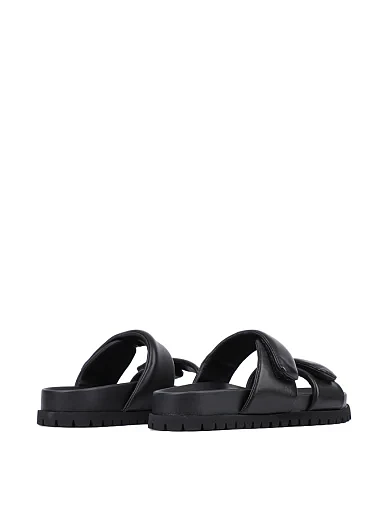 Женские шлепанцы MIRATON кожаные черные - фото 4 - Miraton