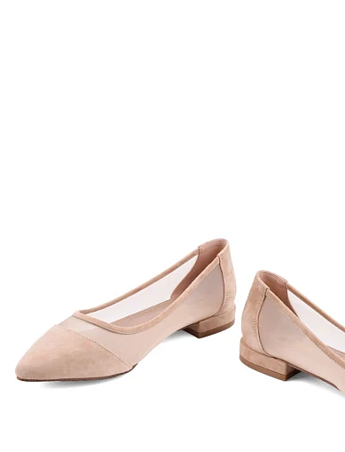 Жіночі балетки MIRATON замшеві бежеві (2981-3) - фото 2 - Miraton