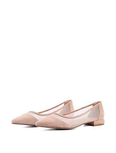 Жіночі балетки MIRATON замшеві бежеві (2981-3) - фото 3 - Miraton