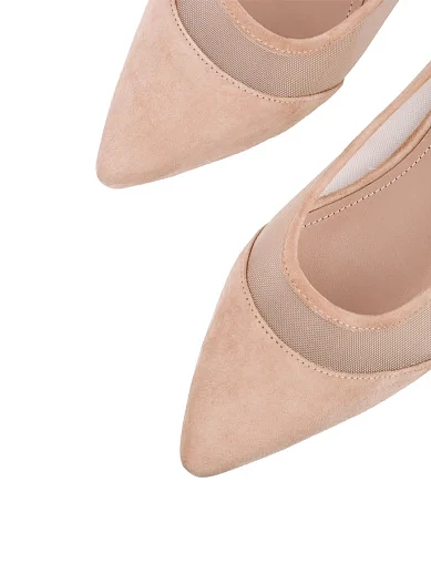 Жіночі балетки MIRATON замшеві бежеві (2981-3) - фото 5 - Miraton