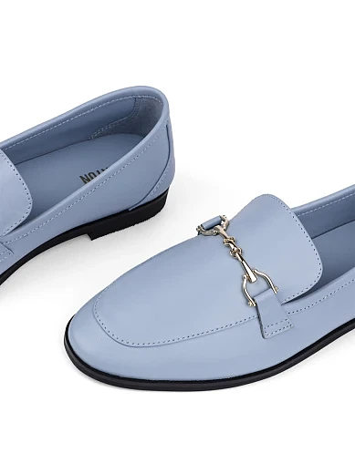 Женские слиперы MIRATON кожаные голубые - фото 6 - Miraton