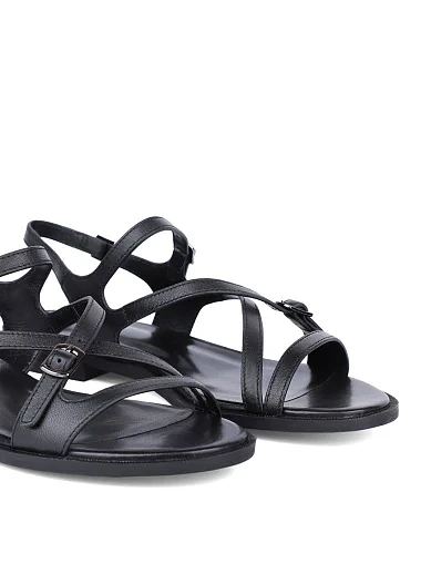 Женские сандалии MIRATON кожаные черные - фото 5 - Miraton