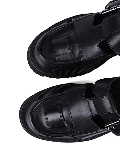 Жіночі туфлі слінгбеки MIRATON шкіряні чорні (228-28-1) - фото 5 - Miraton