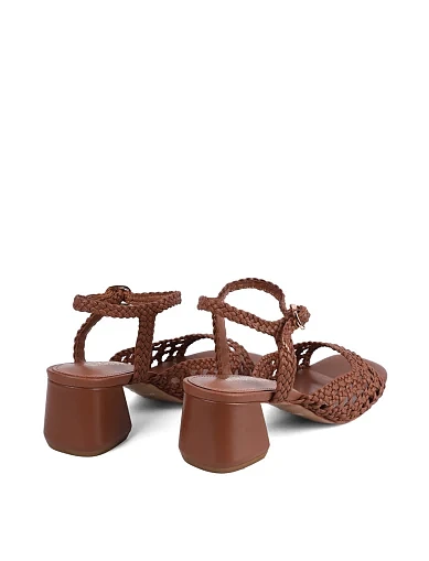 Женские босоножки MIRATON кожаные коричневые - фото 5 - Miraton