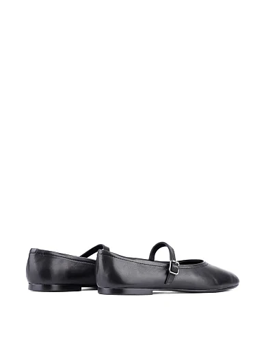 Женские балетки MIRATON кожаные черные - фото 4 - Miraton